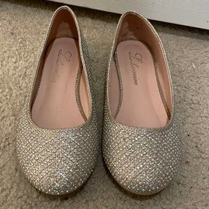 Gold and Silver Glittery Dress Shoes Sz 2